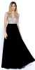 Bejeweled Bodice V-Neck Sleeveless Long Prom Dress in Black